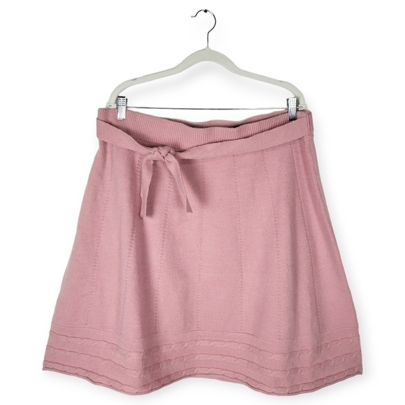 Roolee Pink Knit Belted Mini Skirt NWT - Picture 1 of 9